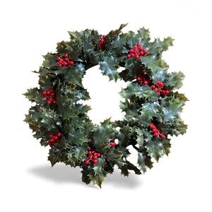 Vintage Christmas Holly Berry Vase Candle Ring Plastic Fantastic 12”